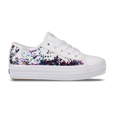 Keds Big Kids Triple Up Glitter Under Glass Leather Sneakers Size 11 Youth - M In Multi