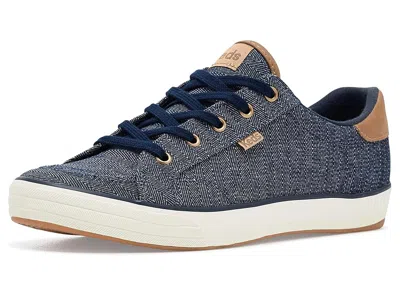 Keds Center Iii Lace-up Women's Shoes Navy/cognac Herringbone Chambray: 5 B - Medium In Blue