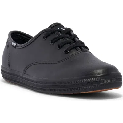Keds Champion Leather Sneaker In Black
