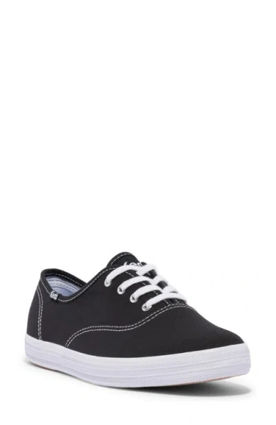 Keds Women's Champion Originals Lace Up Canvas Sneakers In Black/white