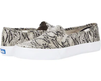 Keds Double Decker Snake Sneaker In Cream/black In Beige