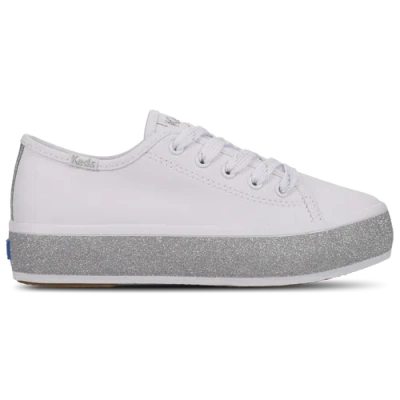 Keds Kids' Girls   Triple Up Glitter Foxing In Silver/white
