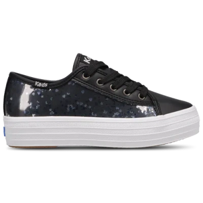 Keds Kids' Girls   Triple Up Glitter Under Glass In Black