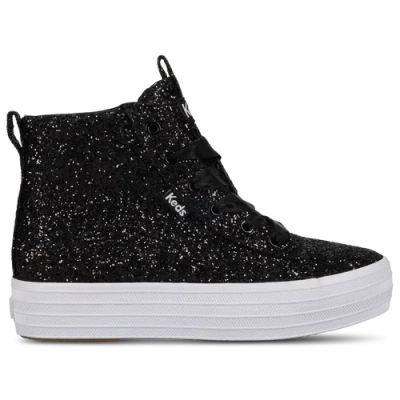Keds Kids' Girls   Triple Up Hi Top Glitter Celebrations In Black