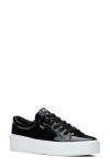 Keds Jump Kick Duo Womens Patent Leather Lace Up Casual And Fashion Sneakers In Black Leather