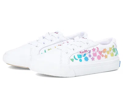 Keds Kids' Jumpkick Elastic Stud Foil (toddler) Girls Shoes White/rainbow : 4 Toddler M, Canvas