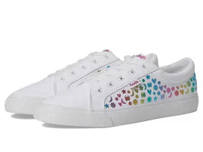 Keds Jumpkick Studded Foil (little Kid/big Kid) Girls Shoes White/rainbow : 6 Big Kid M, Canvas