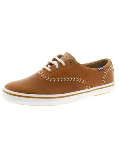 Keds Pennant Womens Leather Low Top Sneakers In Brown