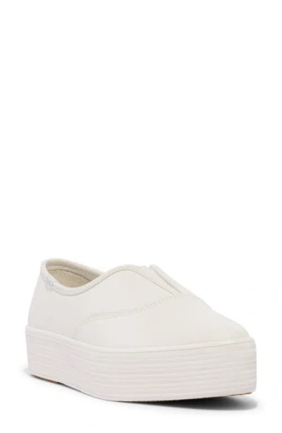 Keds ® Point Platform Slip-on Sneaker In White Leather