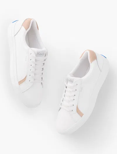 Keds Â® Pursuit Lace Up Sneakers - White/light Pink - 8 1/2 M Talbots In White,light Pink