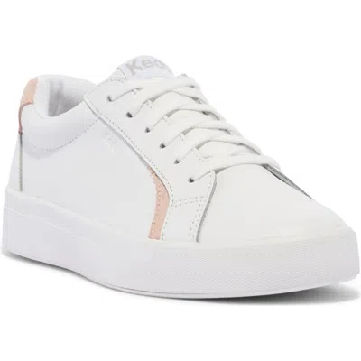 Keds ® Pursuit Low Top Sneaker In White/light Pink Leather