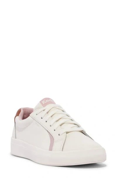Keds Unisex|women's Pursuit Leather Denim Heel Lace Up Leather Sneakers In Egret/champagne