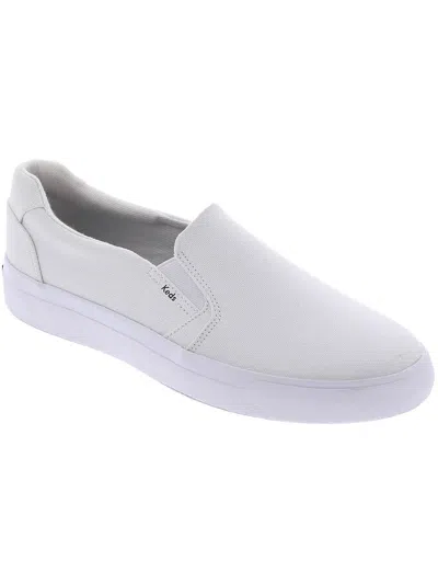 Keds Pursuit Womens Comfort Insole Canvas Slip-on Sneakers In White