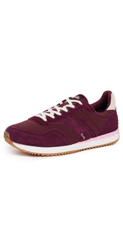KEDS RENA NYLON SUEDE SNEAKERS BURGUNDY/MAUVE