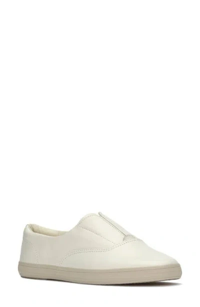 Keds Women's Champion Square Toe Tone Off Foxing Slip On Leather Sneakers In Snow White
