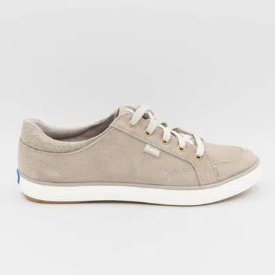 Keds Suede Lace Up Sneaker In Dove Grey In Beige