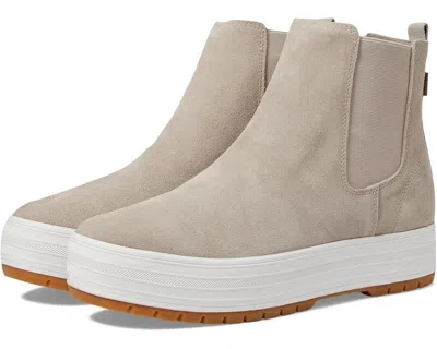 Keds The Platform Chelsea Lug Boots Women's 9 Taupe Suede Slip-on Ankle Rhs2740