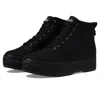 Keds The Platform Mid Lug Sneaker Women's Black Canvas Ankle Boots Zap223 In Black