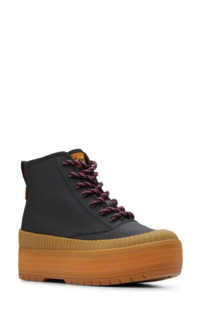 Keds ® The Platform Sneaker Bootie In Black/ Gum