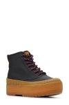 Keds Women's The Platform Mid Lug Weatherized Splash Canvas Boots In Black/gum