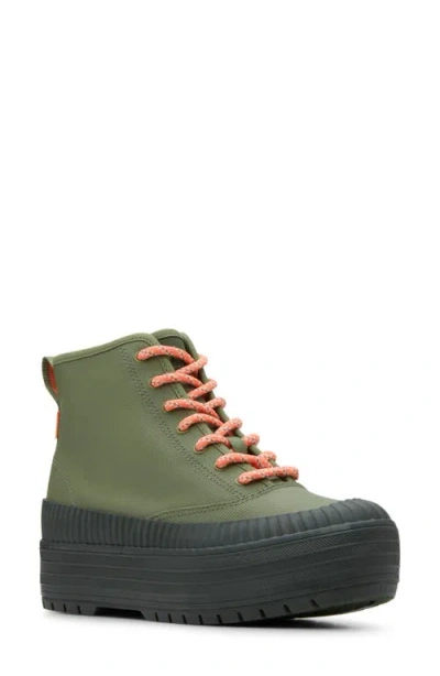 Keds Women's The Platform Mid Lug Weatherized Splash Canvas Boots In Medium Green