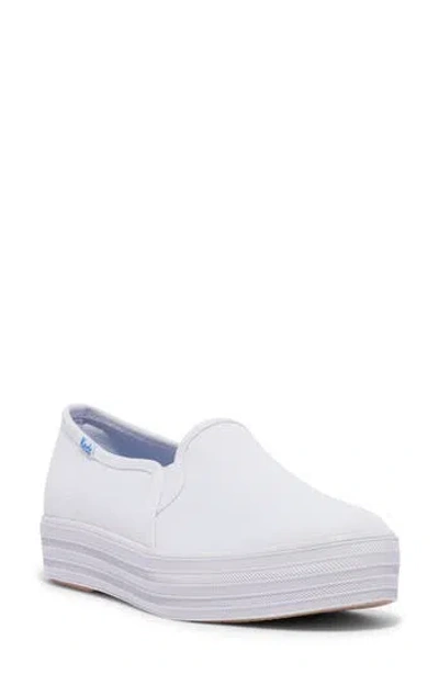 Keds ® Triple Decker Canvas Slip-on Sneaker In White