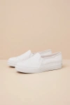 Keds Triple Decker Snow White Canvas Embroidered Platform Sneakers In White