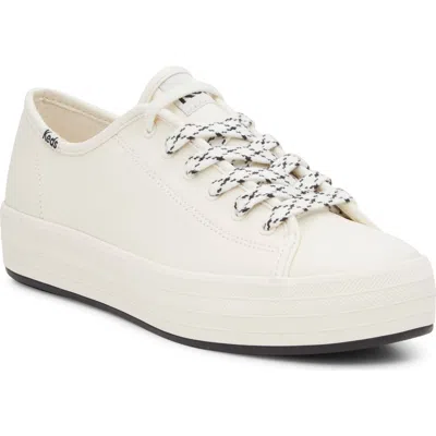 Keds ® Triple Kick Platform Sneaker In Off White/black