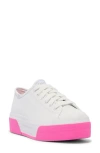 Keds Women's Triple Up Leather Bumper Foxing Stripe Lace Up Leather Sneakers In White/black