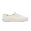Shop Keds Unisex Champion Gender Neutral Canvas Lace Up Canvas Sneakers In Off White