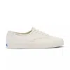 Keds Unisex Champion Gender Neutral Leather Lace Up Leather Sneakers In Off White