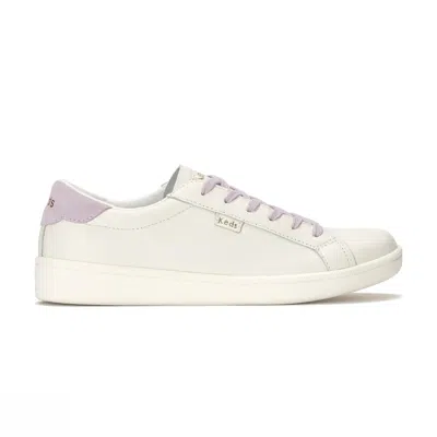 Keds Women's Ace Ii Leather Lace-up Sneakers In White/lavender