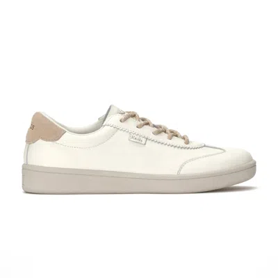 Keds Women's Ace Ii T-toe Leather Lace-up Sneakers In Egret/cuban Sand