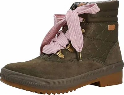 Keds Women's Camp Boot In Suede/ Nylon Olive In Multi