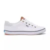 Keds Center Iii White And Navy Canvas Lace-up Sneakers In White/blue