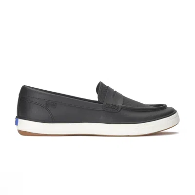 Keds Women's Center Iii Leather Loafer Leather Sneakers In Black