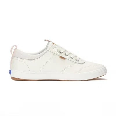 Keds Women's Center Iii Leather Slip On Sneakers In Snow White