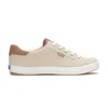 Keds Women's Center Iii Undyed Canvas Lace Up Canvas Sneakers In Natural