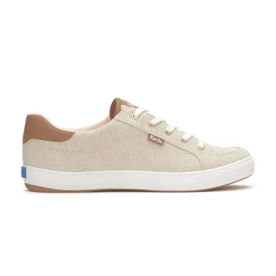 Keds Women's Center Iii Undyed Canvas Lace Up Canvas Sneakers In Natural