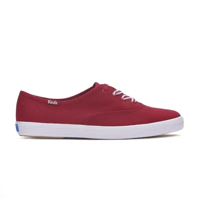 Keds Women's Champion Canvas Lace Up Canvas Sneakers In Dark Red