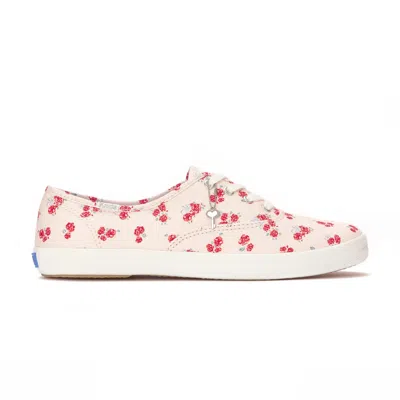 Keds Women's Champion Canvas Mini Dot Print Lace Up Canvas Sneakers In Pink