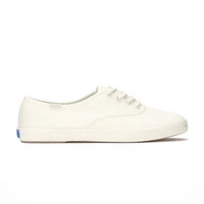 Keds Women's Champion Canvas Water Repellent Lace-up Sneakers In Egret