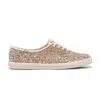Keds Women's Champion Glitter Celebrations Lace Up Leather Sneakers In Gold Glitter