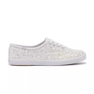 KEDS WOMEN'S CHAMPION GLITTER CELEBRATIONS LACE UP LEATHER SNEAKERS