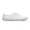 Keds Women's Champion Leather Foxing Stripe Lace Up Leather Sneakers In Snow White/multi