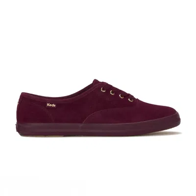 Keds Women's Champion Luxe Suede Lace-up Leather Sneakers In Burgundy