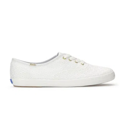 Keds Women's Champion Mini Daisy Eyelet Lace Up Canvas Sneakers