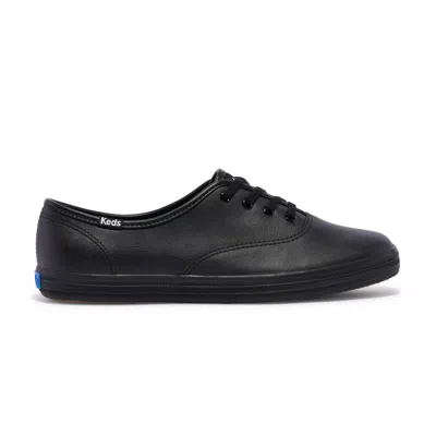 Keds Women's Champion Originals Leather Lace Up Leather Sneakers In Black