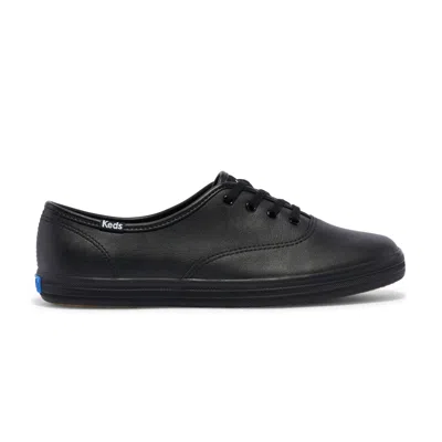 Keds Women's Champion Originals Leather Lace-up Sneakers In Black