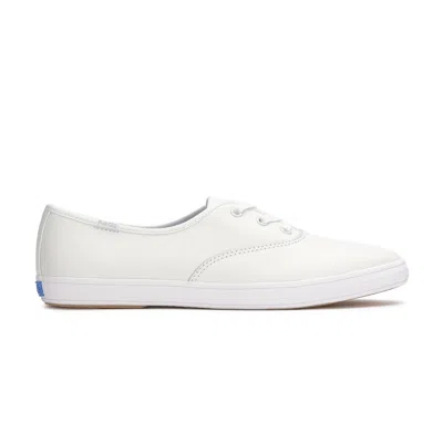 Keds Women's Champion Point Low Leather Lace Up Leather Sneakers In White
